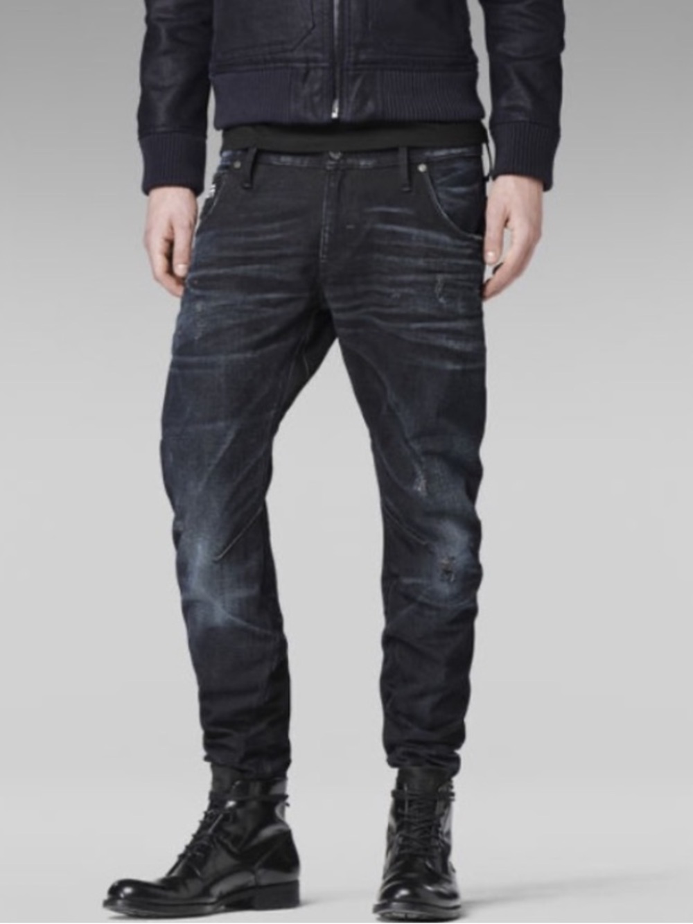 G-Star Raw Men’s Arc 3D Slim Bowed Legged Dark Coated Jeans Size 32
